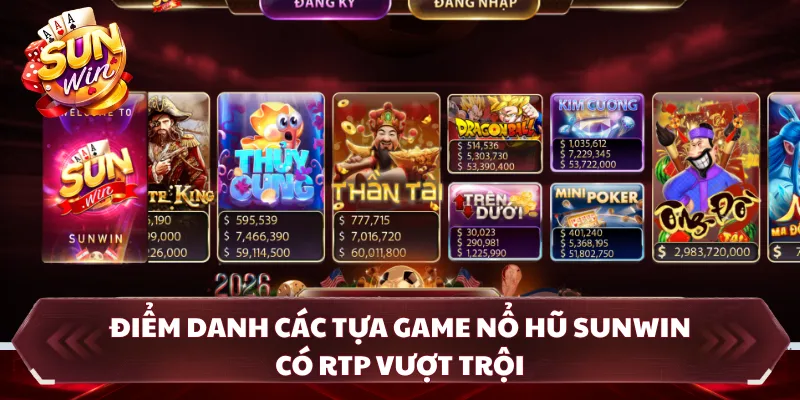 Điểm danh các tựa game nổ hũ SUNWIN có RTP vượt trội